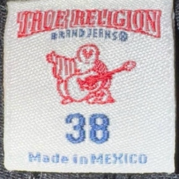 True Religion Men's Gino Low Rise Slim Fit Straight Jean Black 38/29 Horseshoe - Picture 3 of 7